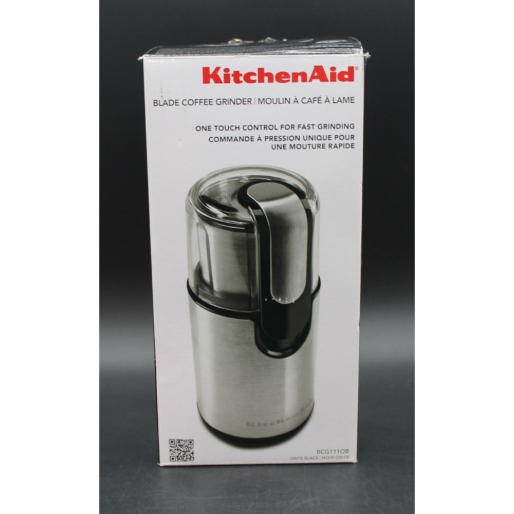 KitchenAid Blade Coffee Grinder BCG111OB Onyx Black Stainless NEW Open Box